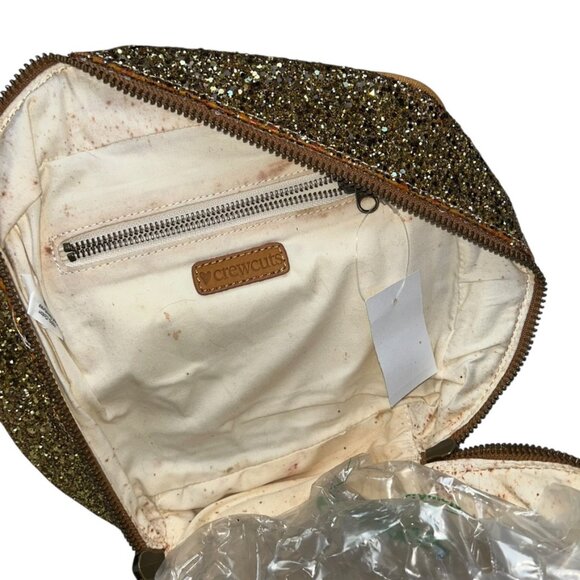 J. Crew Holiday gold metallic all sparkles train case travel bag - Picture 4 of 7